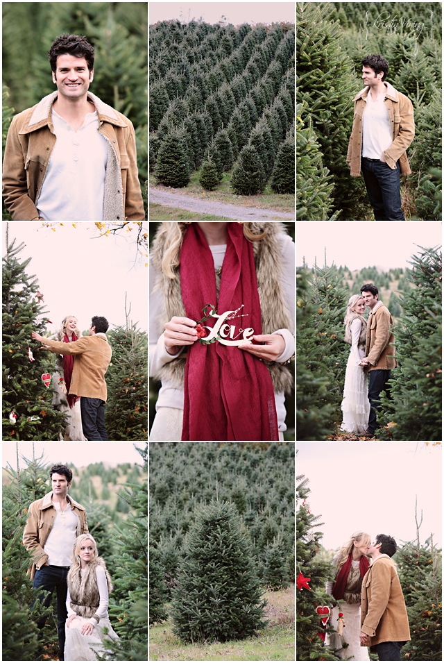 Lauren + Rocky Christmas Tree Farm eSession » Charlotte NC Wedding